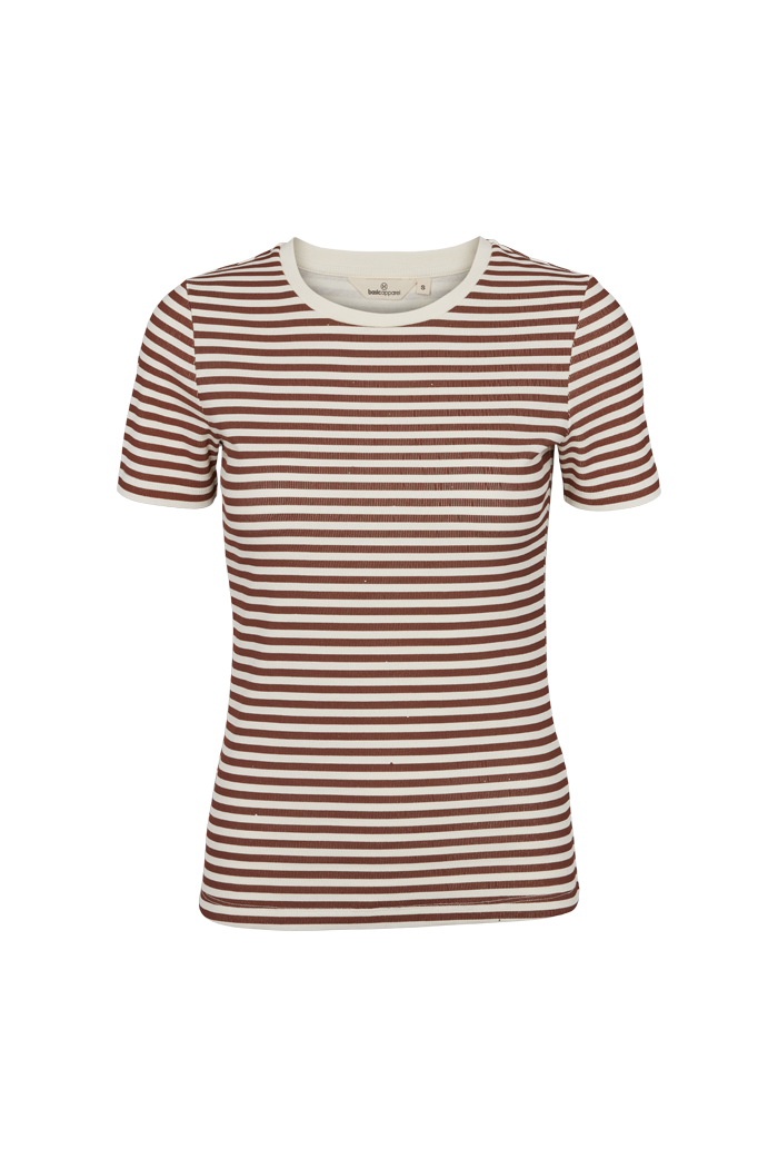 Ludmilla O-Neck – Whisper White/Mink   – 96% Cotton (Organic), 4% Elastane – T-shirts