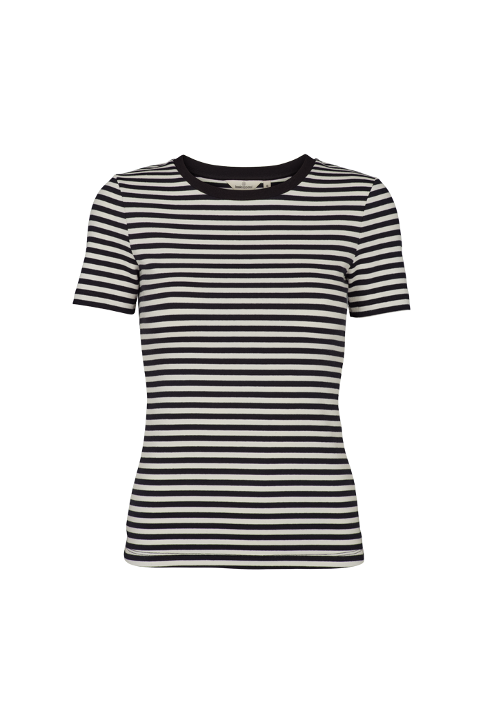 Ludmilla O-Neck – Whisper White/ Black/ Black Trim   – 96% Cotton (Organic), 4% Elastane – T-shirts