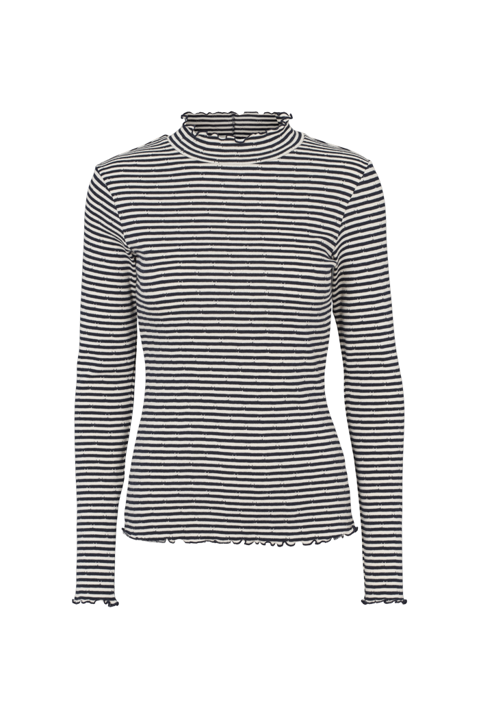 Silma High Neck – Sky captain / birch   – 100% Cotton (Organic GOTS) – T-shirts