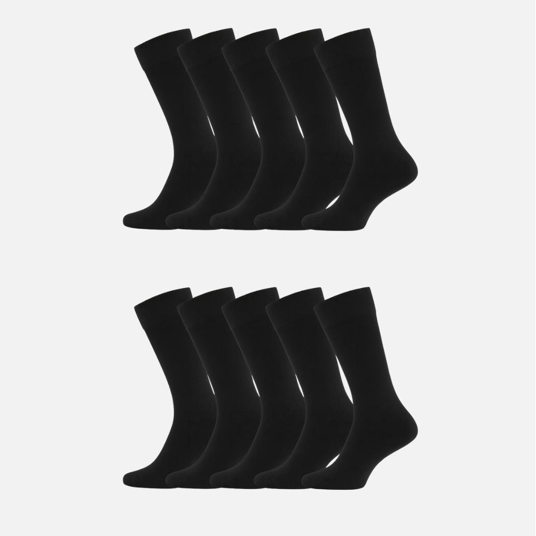 Bambus strømper uden elastik i sort til kvinder 10-pak