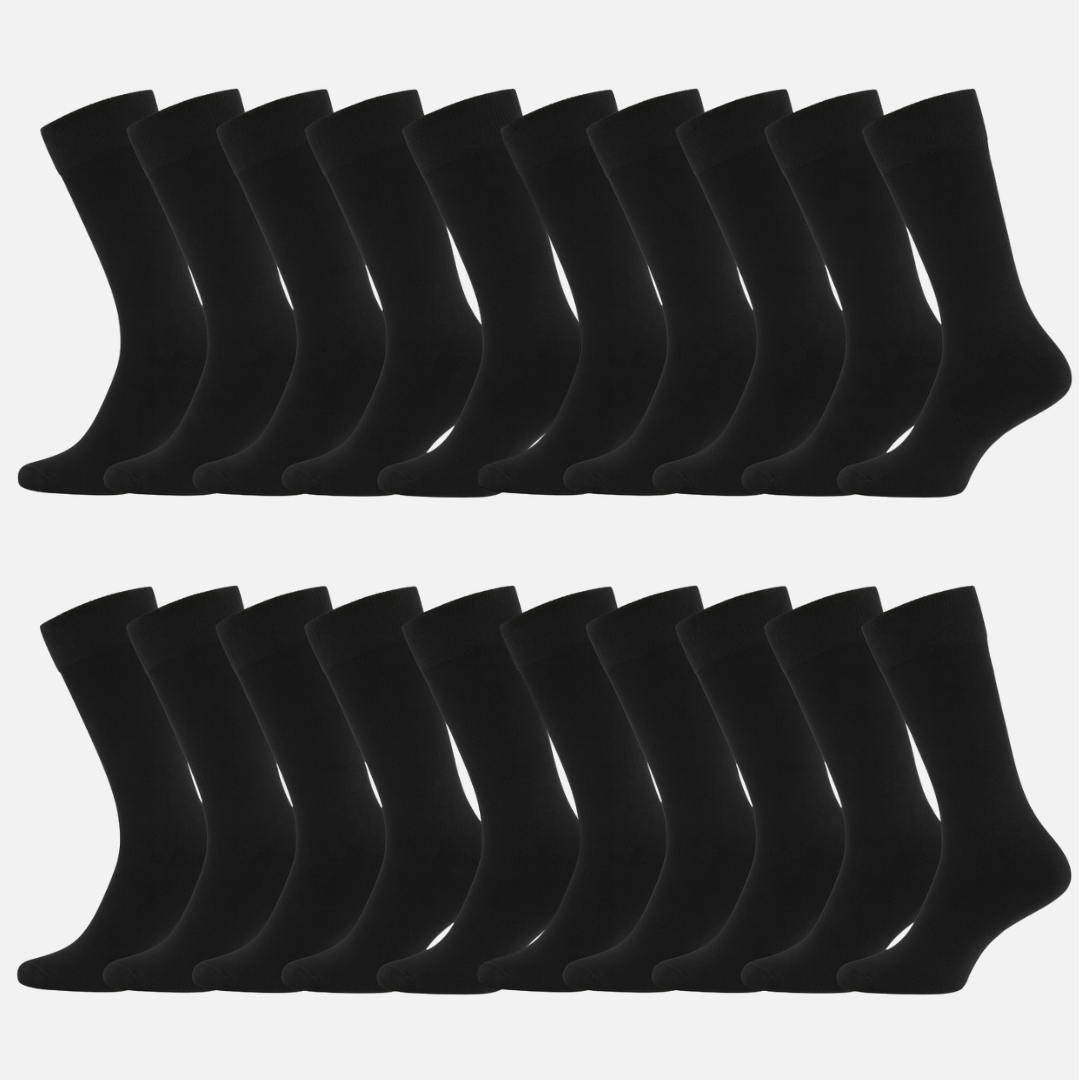Bambus strømper uden elastik i sort til kvinder 20-pak