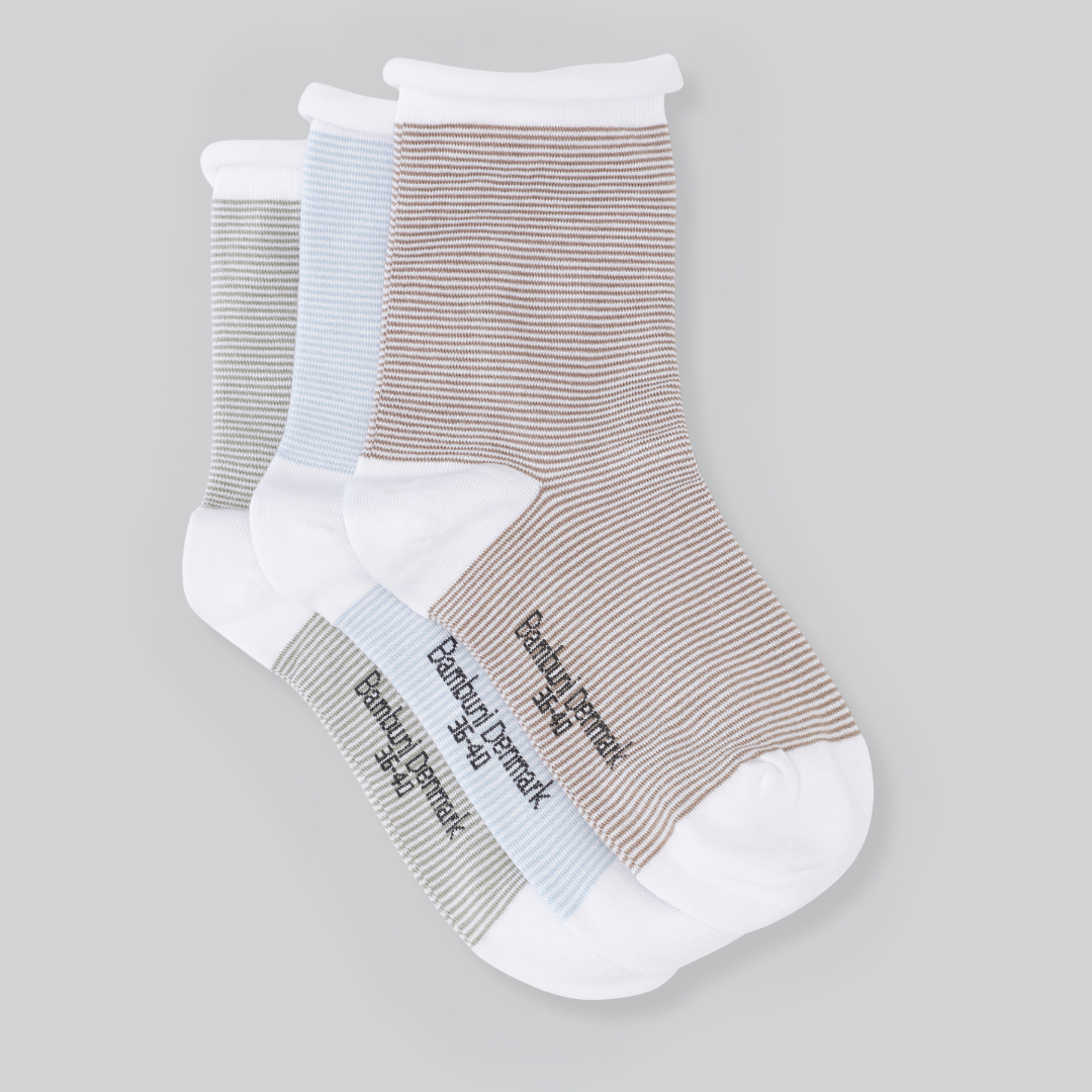 Bambus 3 par strømper  . rullekant til damer