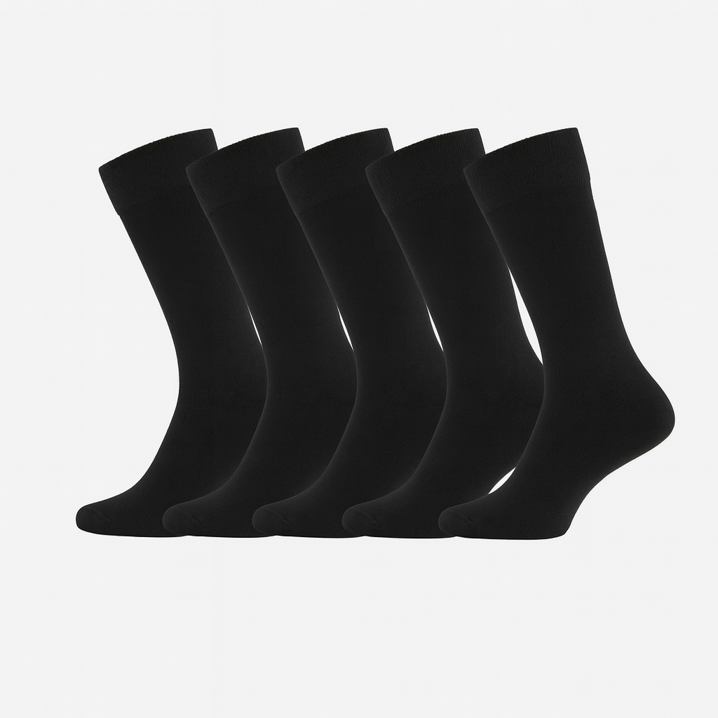 Bambus strømper uden elastik i sort til kvinder 5-pak