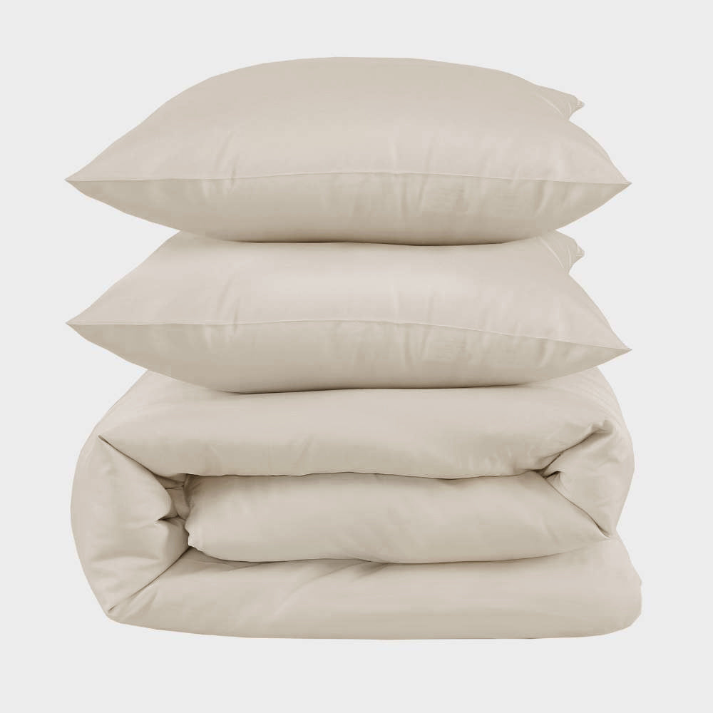 Bambus sengetøj i beige 200×220