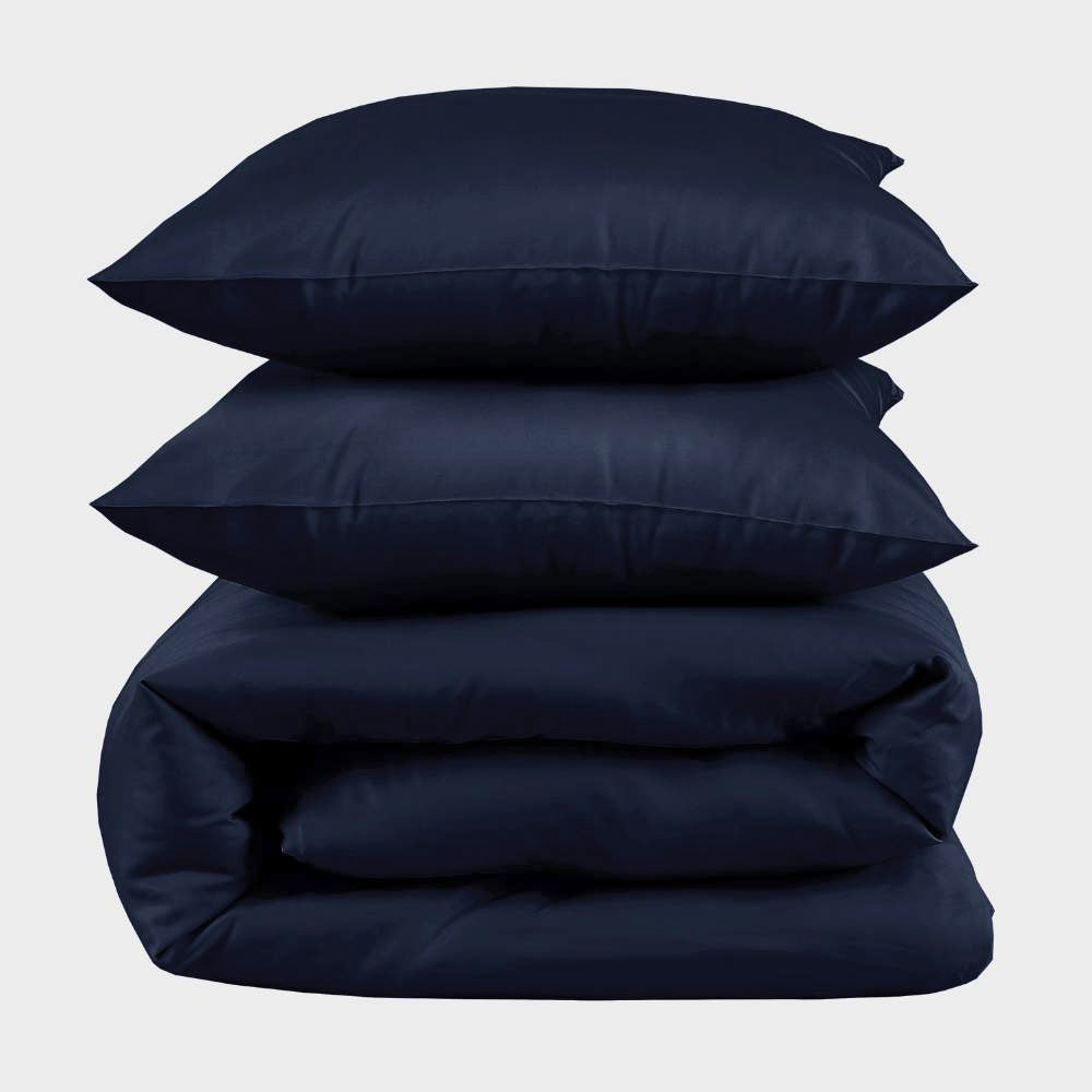 Bambus sengetøj navy blå 200×200
