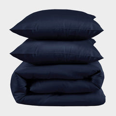 Bambus kingsize sengetøj i navy blå 240×220