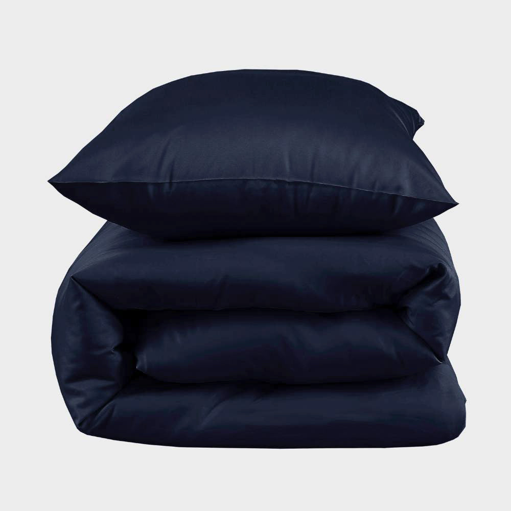 Bambus sengetøj navy blå 140×220