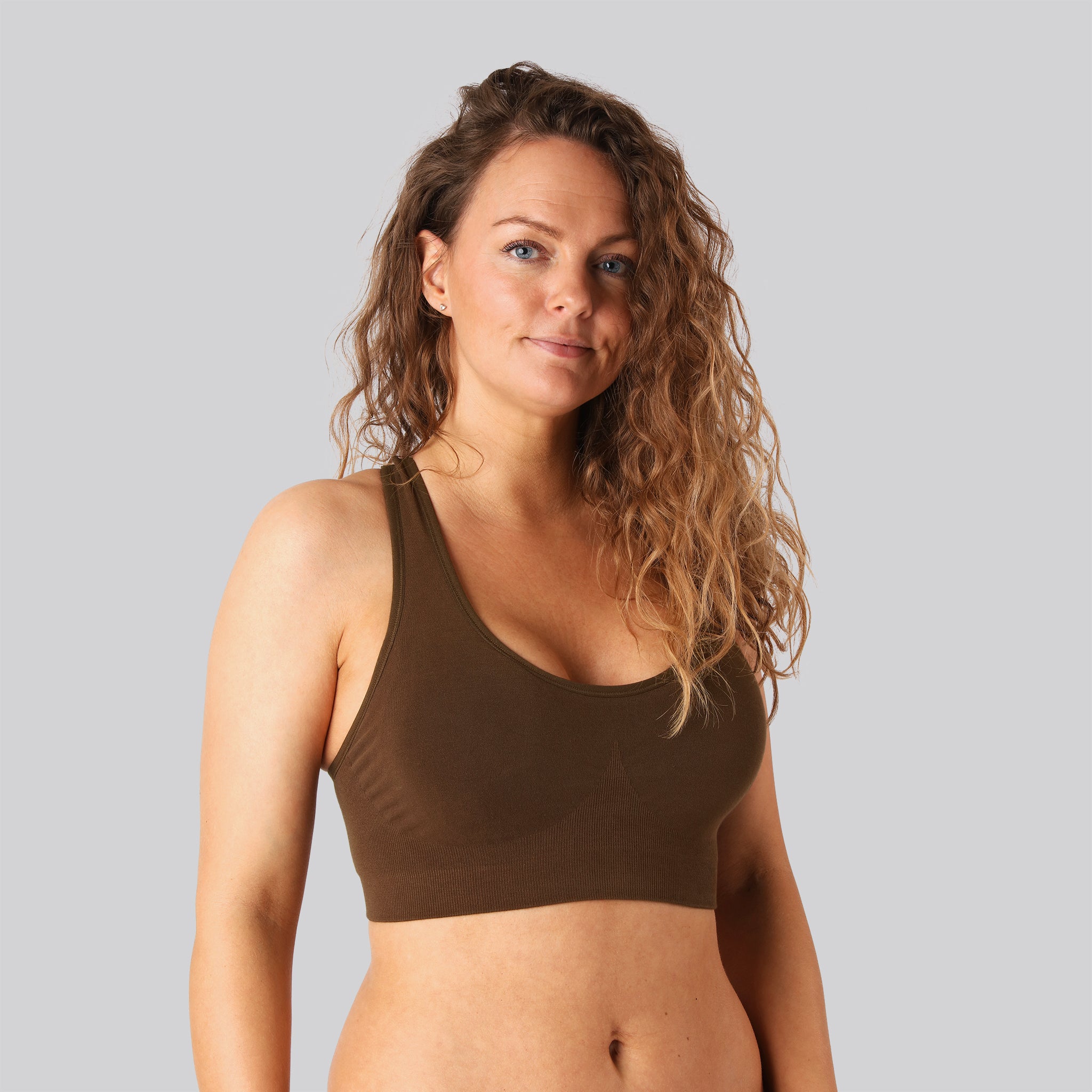 Bambus seamless BH top brun damer Bambus seamless BH top brun damer