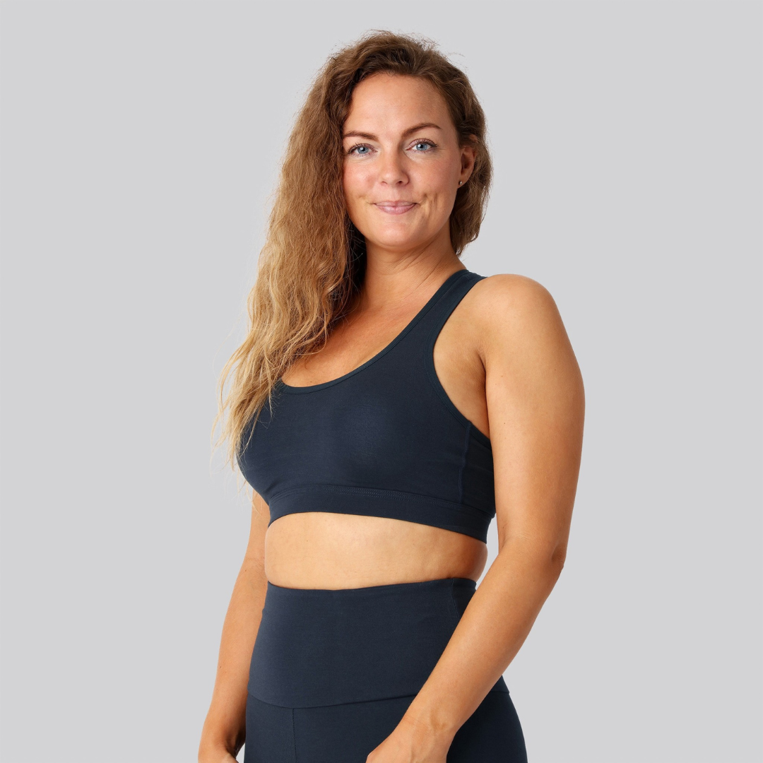 Bambus fitness bh navy damer Bambus fitness bh navy damer