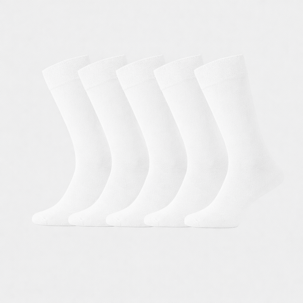 Bambus strømper i hvid til mænd 5-pak Bambus strømper i hvid til mænd 5-pak