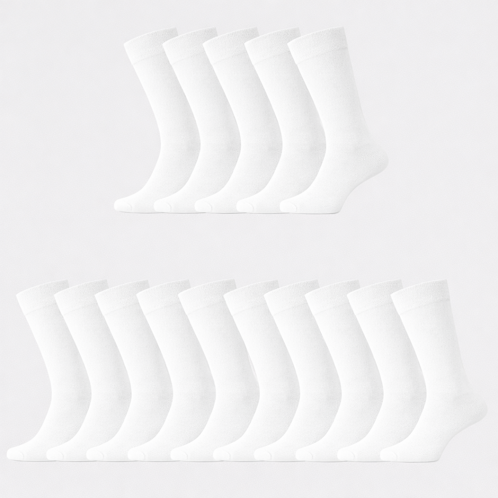 Bambus strømper i hvid til mænd 15-pak Bambus strømper i hvid til mænd 15-pak