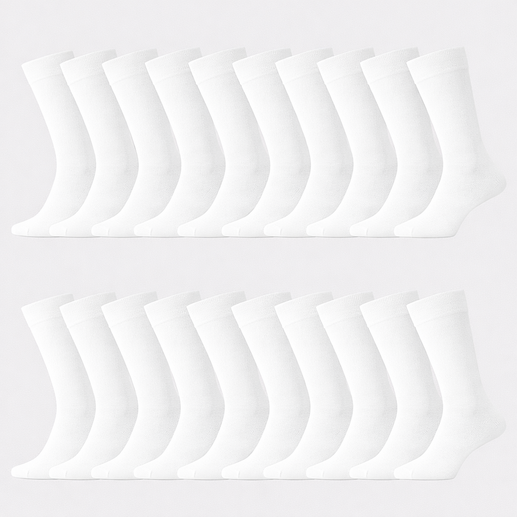 Bambus strømper i hvid til mænd 20-pak Bambus strømper i hvid til mænd 20-pak