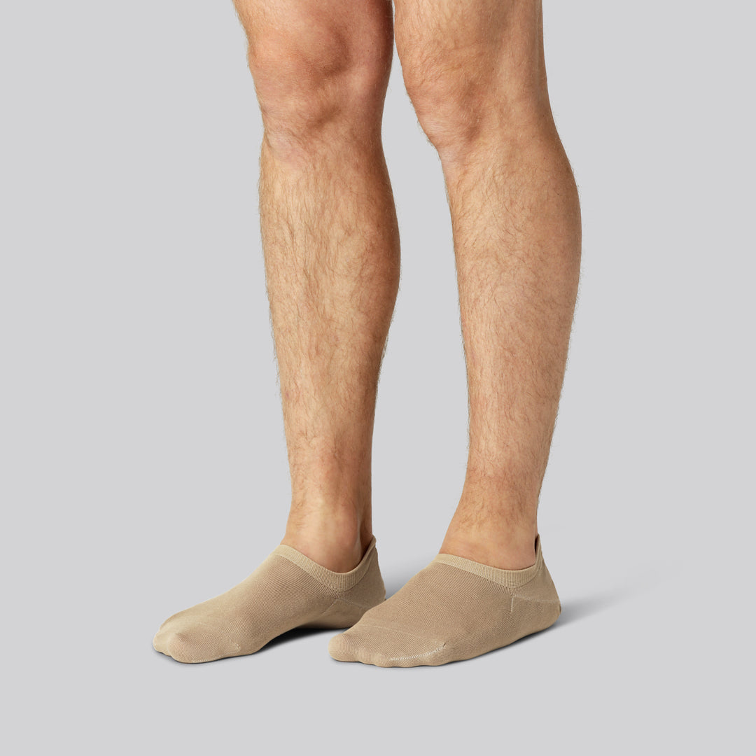 Bambus footies strømper i beige til mænd Bambus footies strømper i beige til mænd