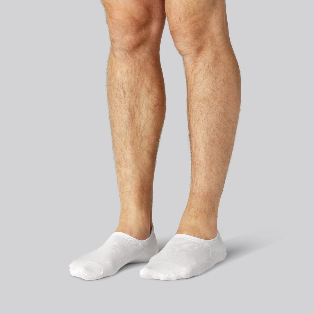 Bambus footies strømper i hvid til mænd Bambus footies strømper i hvid til mænd