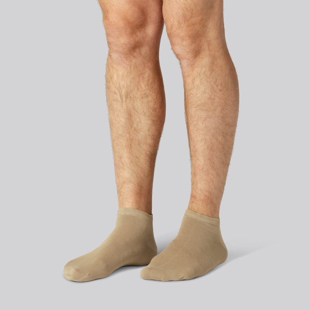 Bambus ankelstrømper i beige til mænd Bambus ankelstrømper i beige til mænd