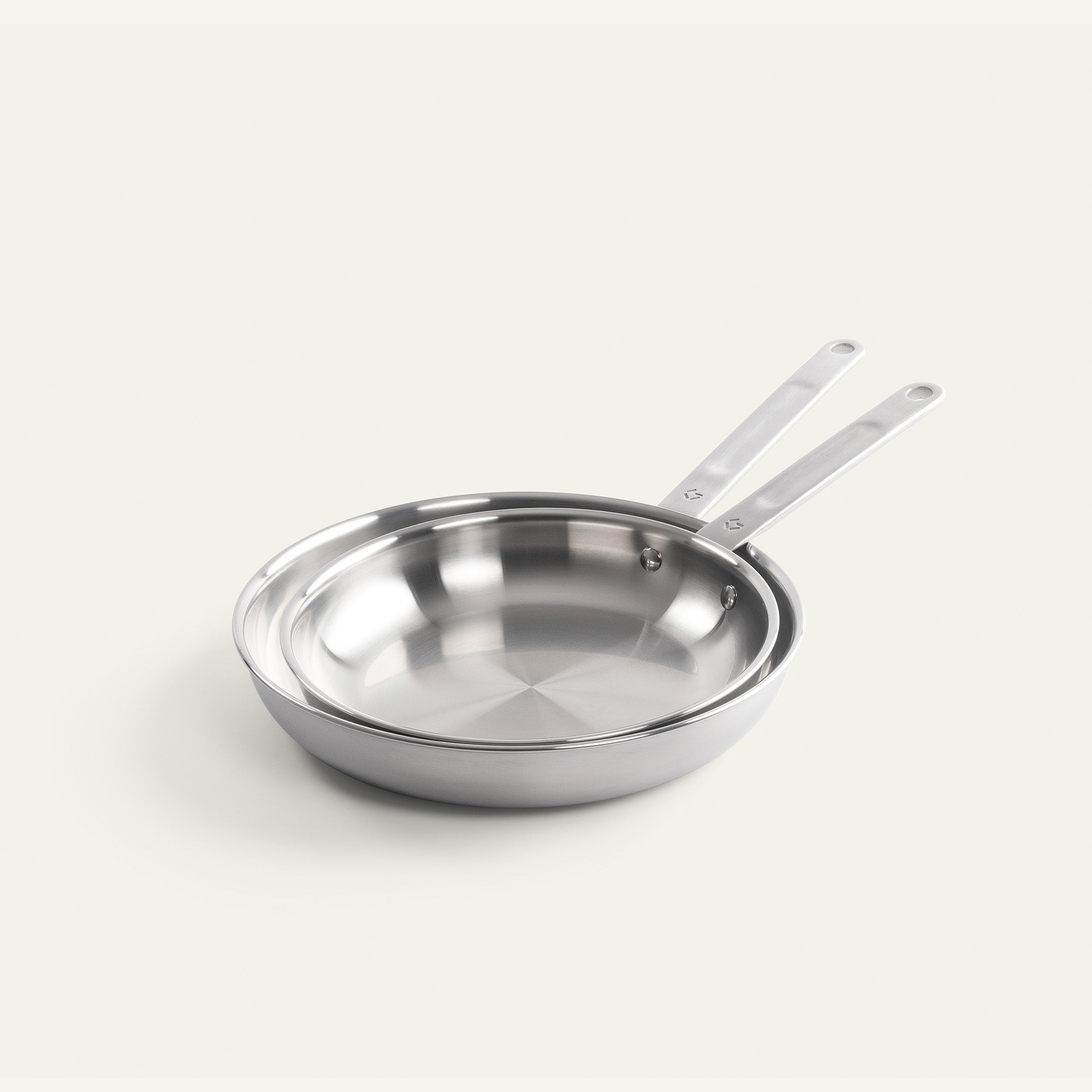 Stegepande Sæt i Rustfrit Stål – 5-Ply – 24 og 28 Cm – Gastrotools