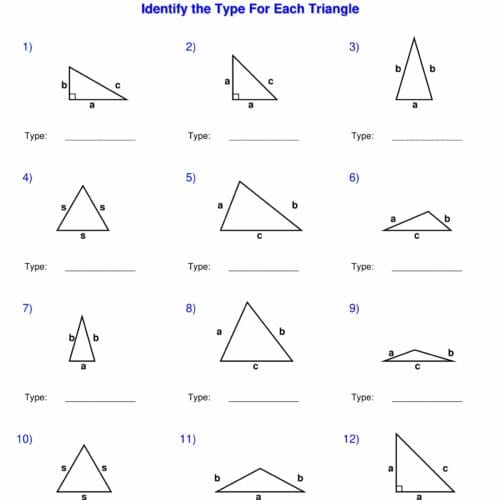 Classifying Triangles Worksheet 5th Grade