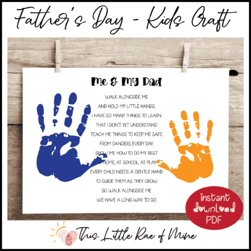 Me My Dad Happy Father's Day poem – printable keepsake
