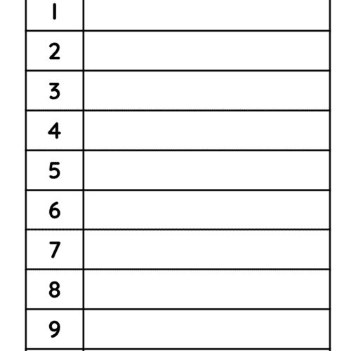 Blank Tally Chart