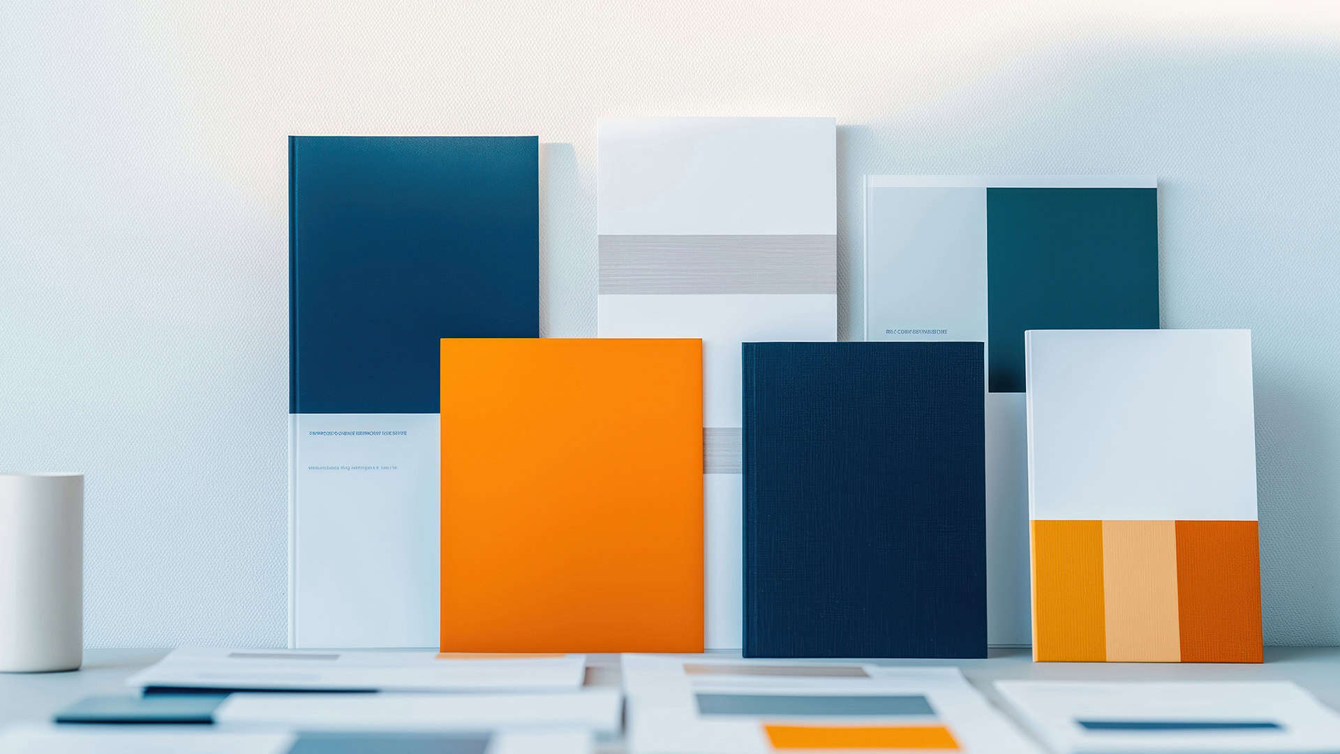 Different color palettes, brand identity designs visible.