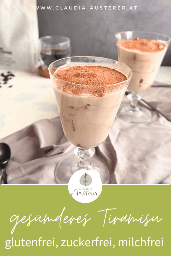 Pinterestbild von Tiramisu Rezept zuckerfrei glutenfrei