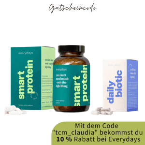 Produkte von Everydays – Smart Protein und Daily Biotic nebeneinander auf einem hellen Untergrund