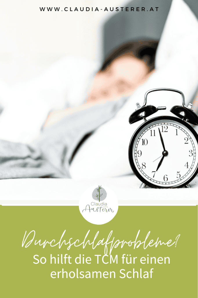 Pinterestbild vom Blogbeitrag: Durchschlafstörungen lindern TCM Tipps für besseren Schlaf