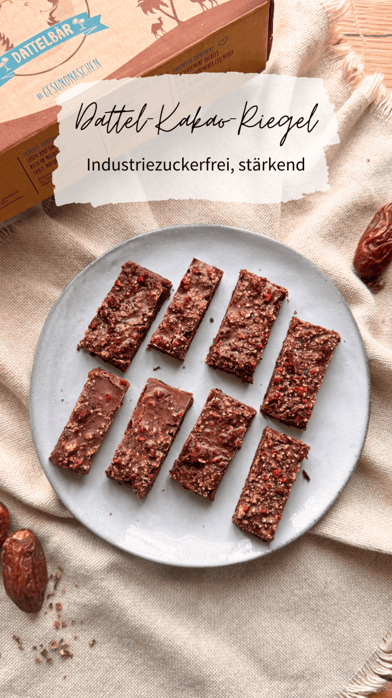 Dattel-Carob-Riegel ohne Zucker, nährender Snack nach TCM mit Datteln, Carob und Nüssen