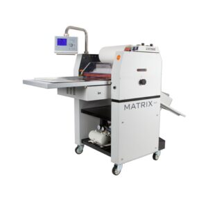 CLC | A Matrix MX-530P Single Sided Laminator/Foiling that is used to cut paper on a white background.