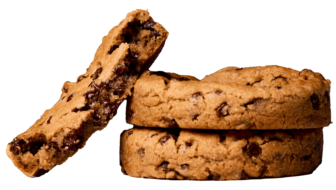 stacks of thick, warm chocolate chip cookies.