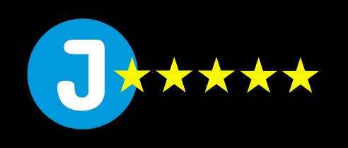 Blue circle with a white C with five golden stars