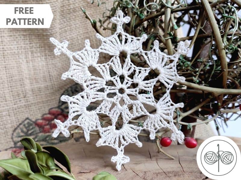 A charming and whimsical beginner-friendly crochet snowflake pattern from Crochetpedia, perfect for ornaments and festive garlands.