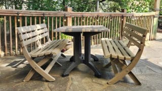 Atlanta 48 x 32 Table – Shiplap with charcoal frame – front – product image