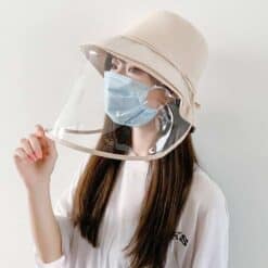 Anti-fog Panama Hat Unisex Summer Anti-saliva Bucket Hats Big Brim Transparent TPU protection Removable Fisherman hat Sun Cap color: beige|black|Khaki|Pink|Black|Yellow  New Arrivals 2020 Fight Coronavirus