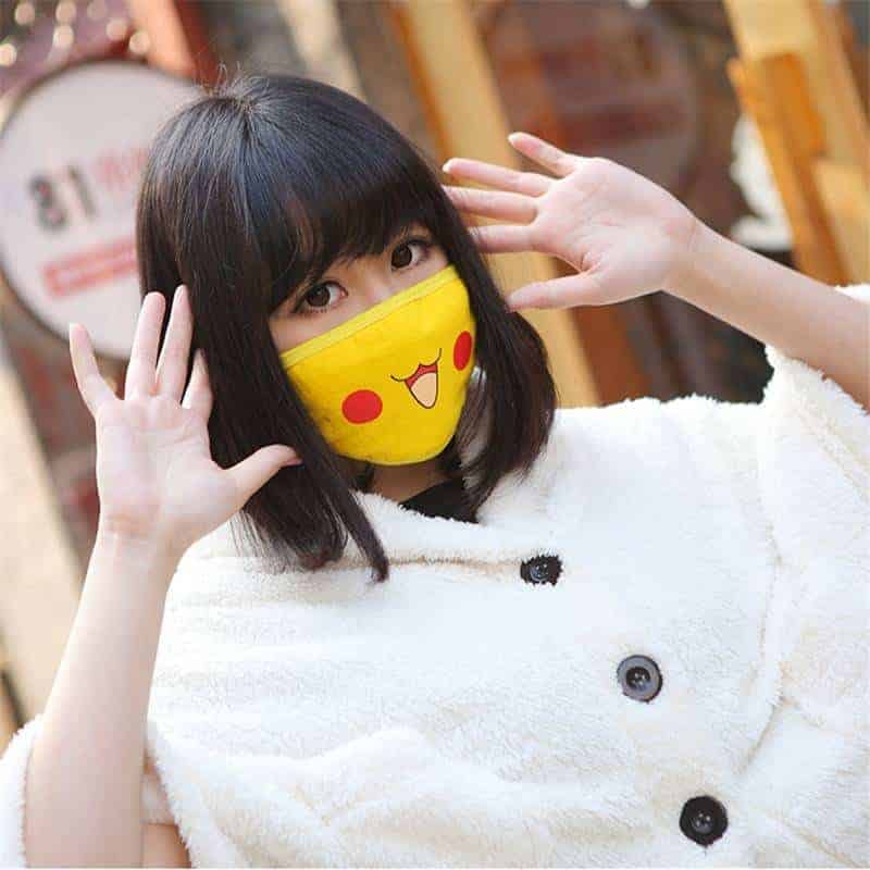 New Cartoon Pokemon Pocket Monster Pikachu Cosplay Masks Cotton Women Girls Smile Kawaii Sunscreen Outdoor Travel Sreet Mask DR. KILL PAIN : Want's Happy Kid's :)  New Arrivals 2020 Fight Coronavirus