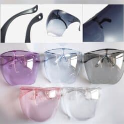 Fashion Clear Full Face Shield Colorful/Transparent Shield Visor Sunglasses PC Anti-Oil Anti-Fog Frame Goggle Shield Children color: Gradient blue|Gradient gray|Gradient green|Gradient orange|Gradient pink|Gradient purple|Gradient tea|Light blue|Light brown|Light pink|Light purple|transparent  New Arrivals Safest Face Masks For Kids Best Back to School Face Masks For Kids Best Sellers