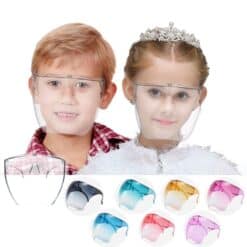 Fashion Clear Full Face Shield Colorful/Transparent Shield Visor Sunglasses PC Anti-Oil Anti-Fog Frame Goggle Shield Children color: Gradient blue|Gradient gray|Gradient green|Gradient orange|Gradient pink|Gradient purple|Gradient tea|Light blue|Light brown|Light pink|Light purple|transparent  New Arrivals Safest Face Masks For Kids Best Back to School Face Masks For Kids Best Sellers