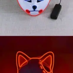 2021 new halloween christmas mask led luminous fox mask cold light mask anime cos props holiday party dance party mask supplies color: 01|02|03  New Arrivals Uncategorized Face Masks