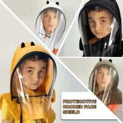 Full Protective Face Wear Clear Hooded Hat Face Shield Reusable Removable Masks For Face With Children Halloween Cosplay color: A|B|C|D  New Arrivals Coronavirus Protective Gear Safest Face Masks For Kids Best Back to School Face Masks For Kids Best Sellers