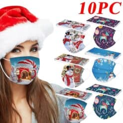 10pcs Christmas Disposable Masks Non-woven Face Masks 3 Layer Ply Filter Anti Dust Breathable Adult Mouth Halloween Cosplay Mask color: A|C|D|E|F|G|H|I|J|L|L|N|P|Q|V  New Arrivals Protection Against COVID-19 Best Sellers