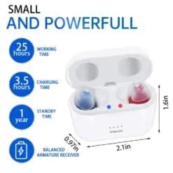 Rechargeable Hearing Aids V30 Intelligent Audifonos Mini Inner Ear for Elderly Sound Amplifier for Deafness with Charging Case color: V30-Blue|V30-Pair|V30-Red  Best Hearing Aids In 2022 New Arrivals Best Sellers