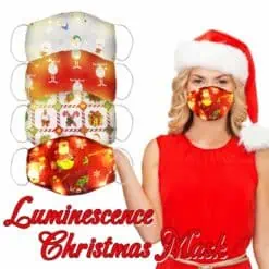 Christmas Lights Glowing Washable Face Mask Cartoons Covers Fashion Mouths Led Mouth Masks Halloween Cosplay Navidad Mascara color: A|B|C|D|G  Face Masks For Adults New Arrivals Protection Against COVID-19 Face Masks Best Sellers
