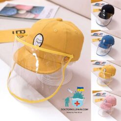 Baby Hat with Removable Face Cover (0-3 years) color: Pink|Black|Blue|Yellow  New Arrivals Protection Against COVID-19 Face Masks & Face Shields Face Shields Face Shields For Kids Best Sellers