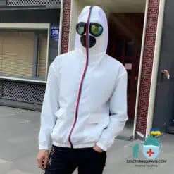 Fight Coronavirus Jacket with Mask | Unisex color: Black|White  New Arrivals Protection Against COVID-19 Face Masks & Face Shields Face Masks Face Masks For Adults Face Shields Face Shields For Adults Jackets with Face Mask Protective Suits & Clothing Best Sellers