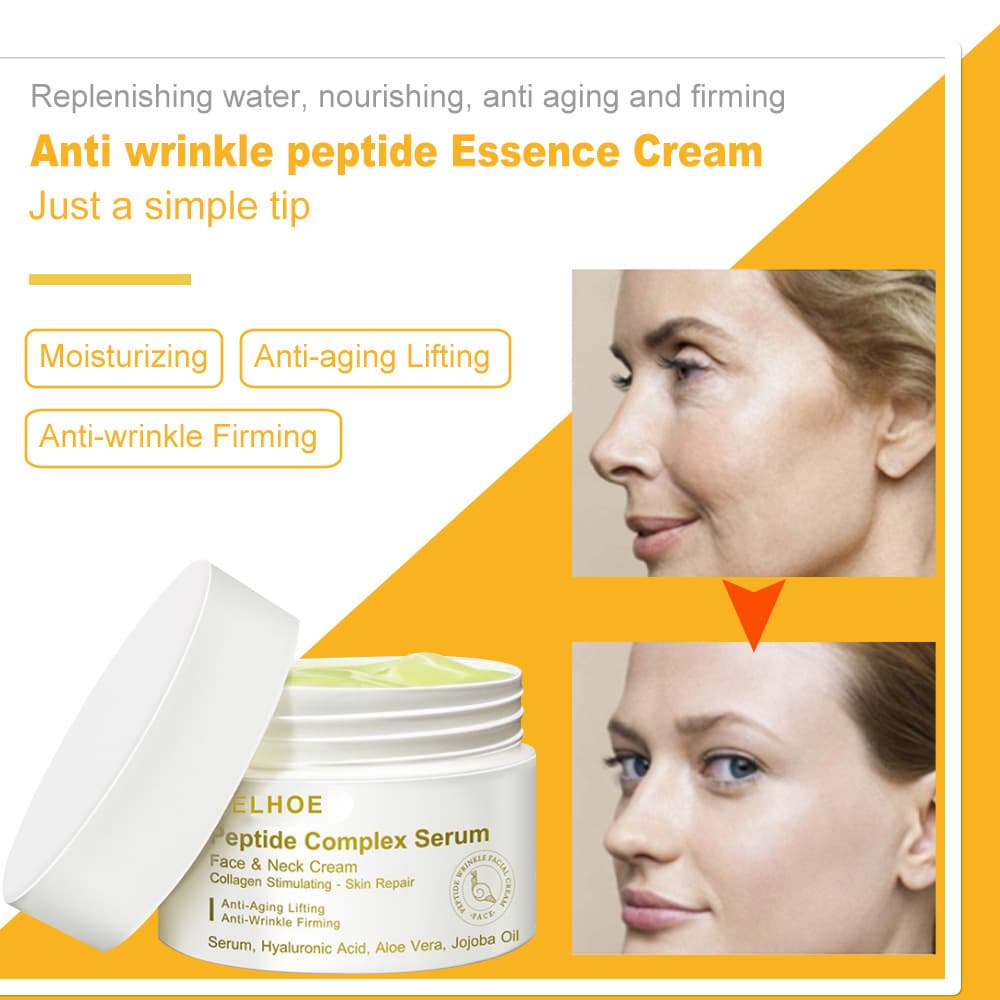 Peptide Wrinkle Remover Face Cream Anti Aging Firming Lifting Facial Products Fade Fine Lines Whitening Moisturizing Beauty Care