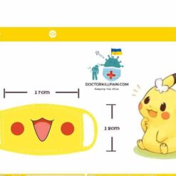 Pokémon Pikachu Face Mask Gender: Unisex  New Arrivals Protection Against COVID-19 Face Masks Face Masks For Adults Safest Face Masks For Kids Best Back to School Face Masks For Kids Best Sellers
