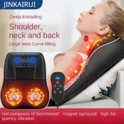 Jinkairui Electric Shiatsu Head Neck Cervical Ttraction Body Massager Car Back Pillow with Heating Vibrating Massage Device fd7acb3515ad33fc8f6d6c: AU|EU Plug|UK|US Plug  Pain Relief Back Pain Relief