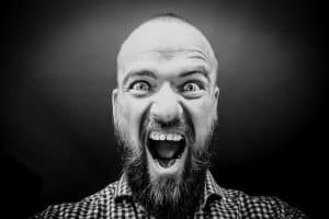 Man with open mouth