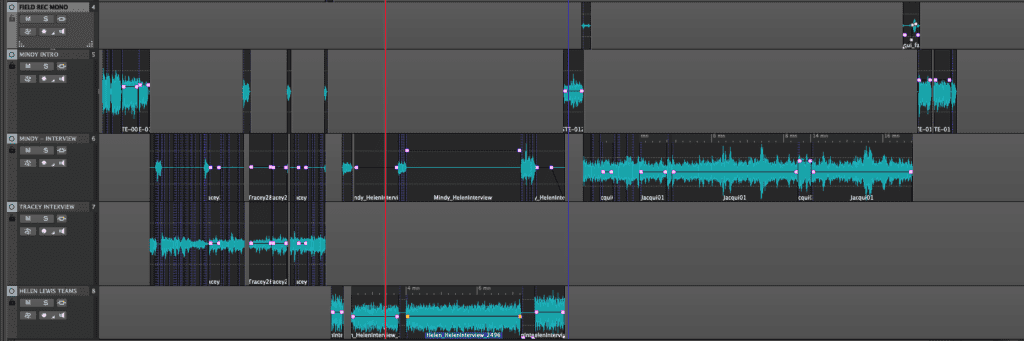 Audio timeline in Wavelab