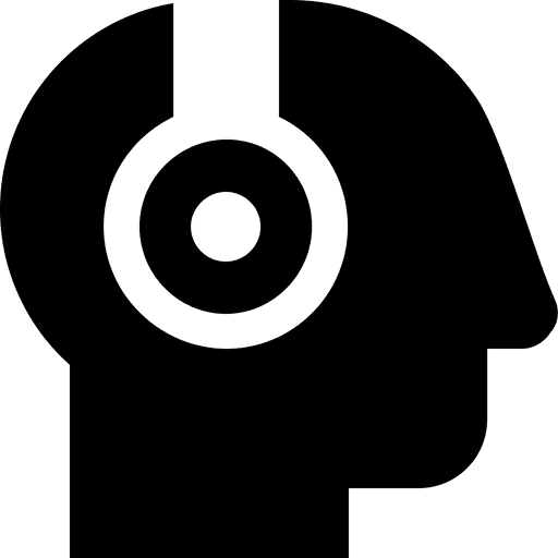 Producer wearing headphones icon